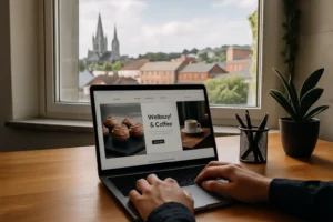 Web design company in Cork working on a local business website